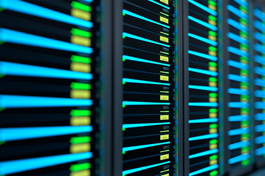 Server racks in a data center