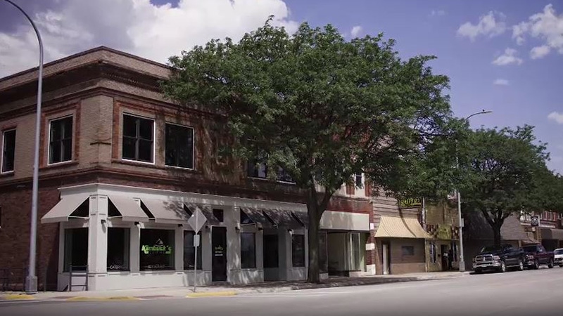 image of small town main street storefront